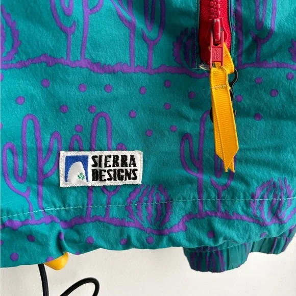 Sierra Designs Teal and Purple Cactus Windbreaker Jacket - Picture 2 of 6